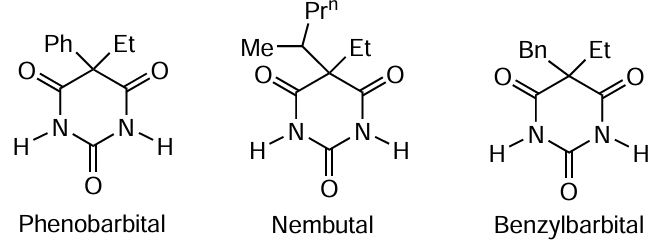 Known drugs based on barbituric acid