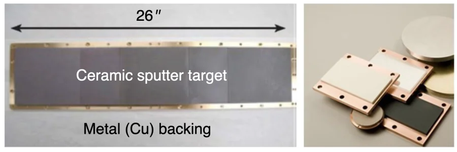 Targets for magnetron sputter deposition bonded to a heat sink base using RMNFs (from public source https://www.indium.com/products/nanofoil/).