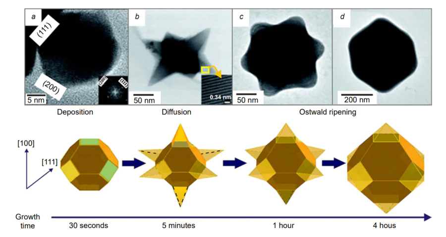 Effect of the growth time on the morphology of PbS CQDs[329].