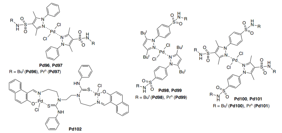 Structures Pd96 – Pd102