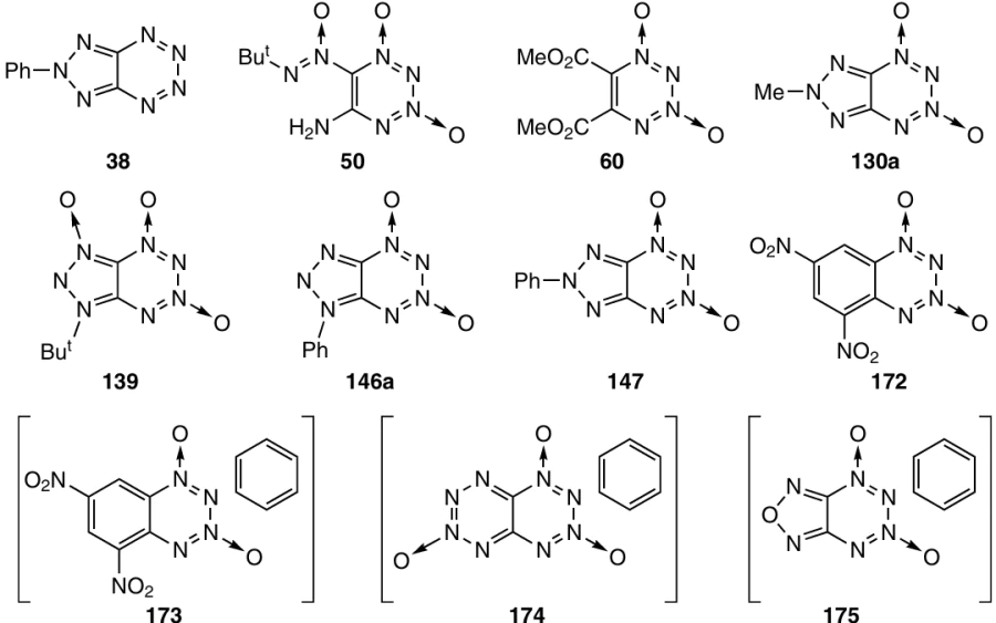 1,2,3,4-Tetrazine derivatives studied by X-ray diffraction.