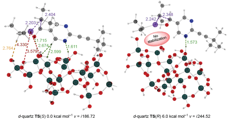 Optimized transition state structures. The purple dashed lines indicate bond formation and cleavage, and the red dashed lines indicate stabilizing Zn – O contacts. Numerical values represent interatomic distances in Å.84 Сopyright Royal Society of Chemistry 2025.