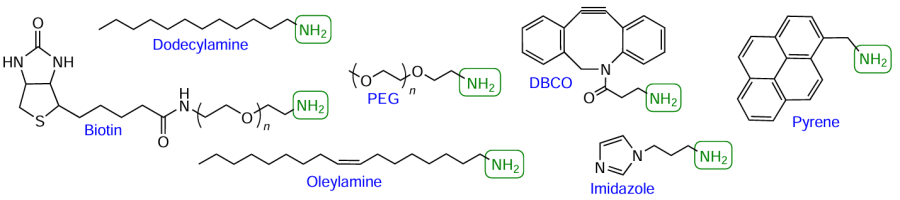 Structures of commercially available amino-containing FMs
