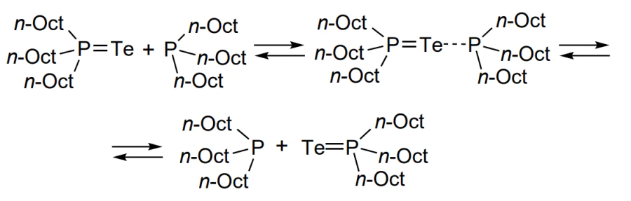 Equilibrium in a tellurium solution in TOPTe at room temperature.