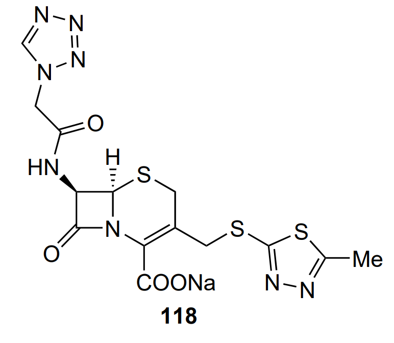  Structure of cefazolin (Kefsol).