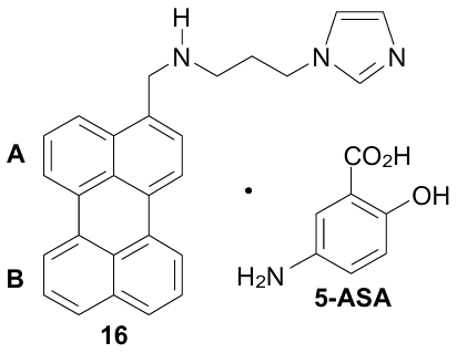 Fluorescent reagent 16 for the determination of 5-aminosalicylic acid (5-ASA). The figure was created by the authors using dataof Ref. 46.