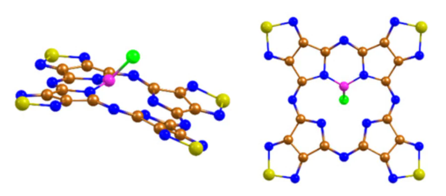 Molecular structure of product 2.25.9 according to DFT data (in two projections).