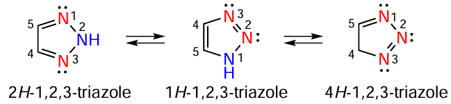 Structures of 2H-, 1H-, and 4H-1,2,3-triazoles.