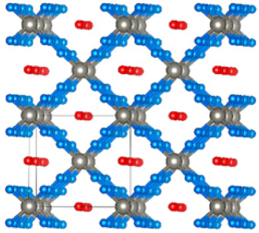 Fragment of the crystal structure of WN8·N2 with \( Immm \) FSGS[114]. Published in accordance with the Creative Commons License CC BY-NC 4.0.