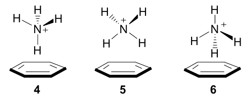 Mono-, bi- and tridentate benzene-ammonium ion complexes. The figurewas createdby the authors using data of Ref. 32
