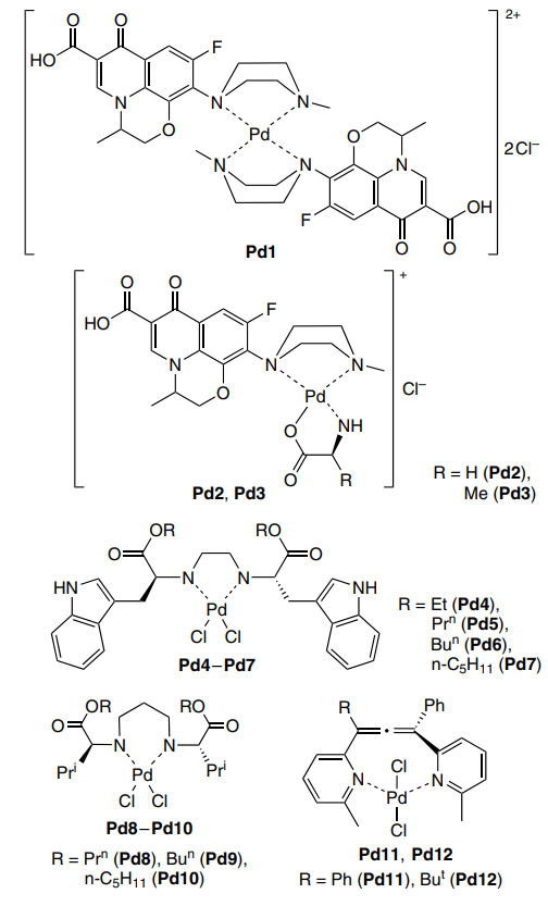 Structures Pd1 - Pd12